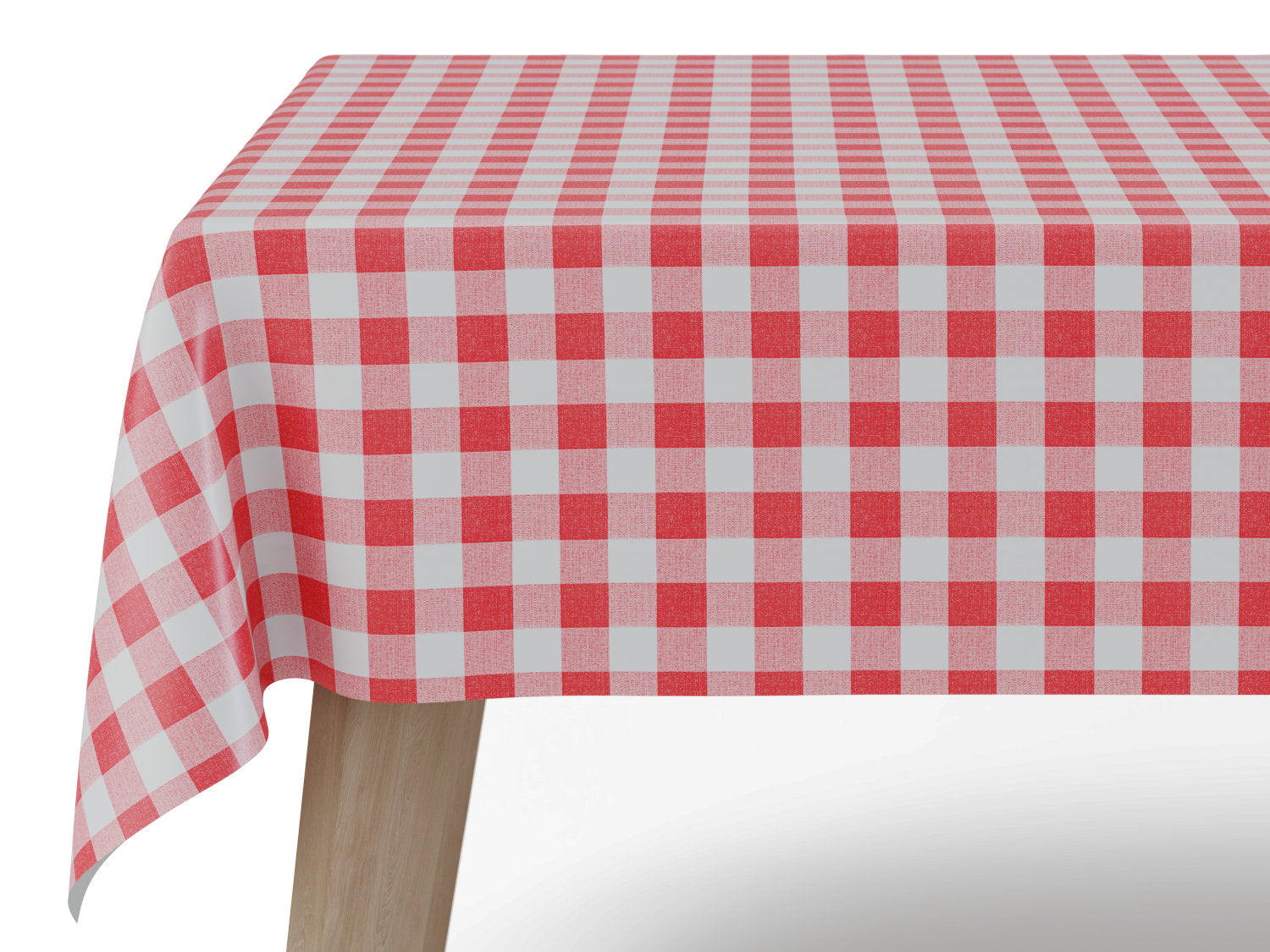 Voksdug i klassisk rød- og hvidternet mønster – tilpasses i ønskede mål