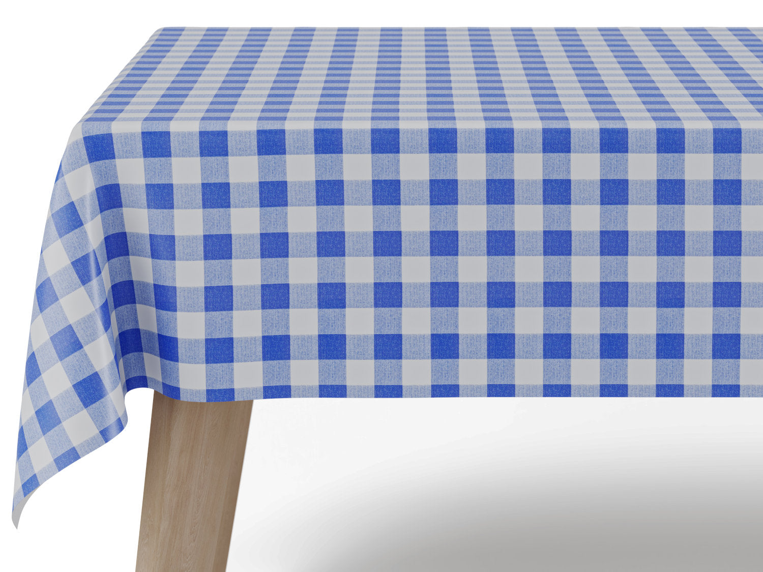 Voksdug i klassisk blå- og hvidternet mønster – tilpasses i ønskede mål