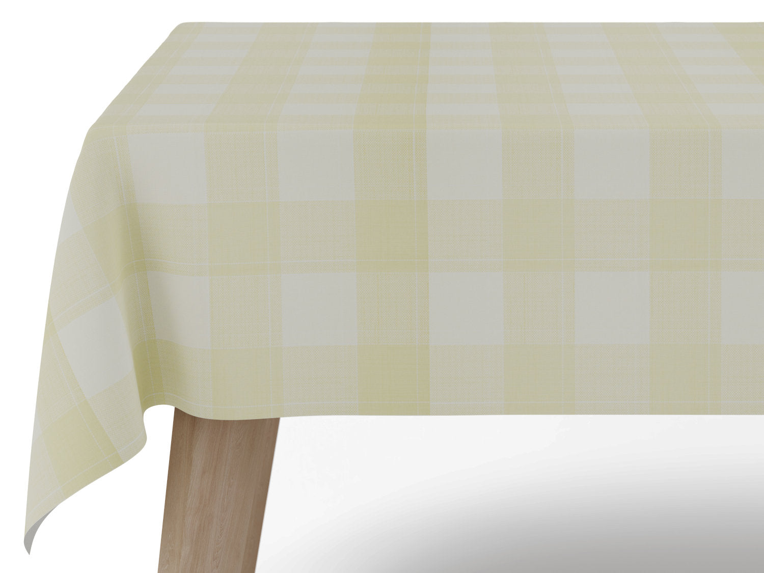 Voksdug i beige med klassiske hvide tern - tilpasses i ønskede mål og leveres rullet på rør