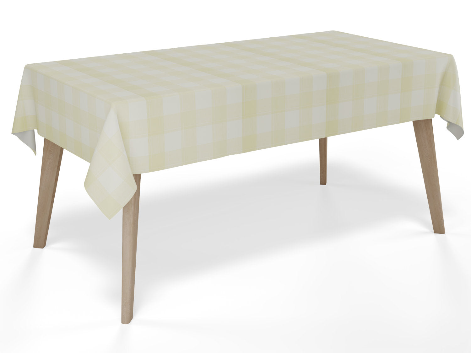 Voksdug i beige med klassiske hvide tern - tilpasses i ønskede mål og leveres rullet på rør