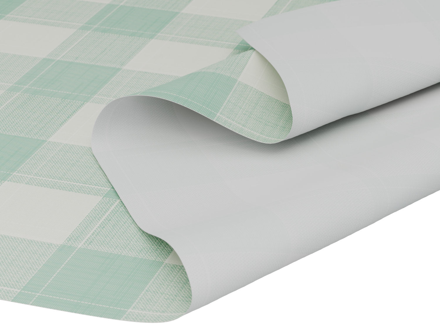 Voksdug i grøn med klassiske hvide tern - tilpasses i ønskede mål og leveres rullet på rør