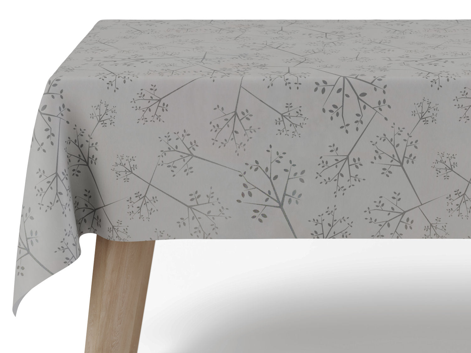 Voksdug i lys beige med fine grene - tilpasses i ønskede mål og leveres rullet på rør