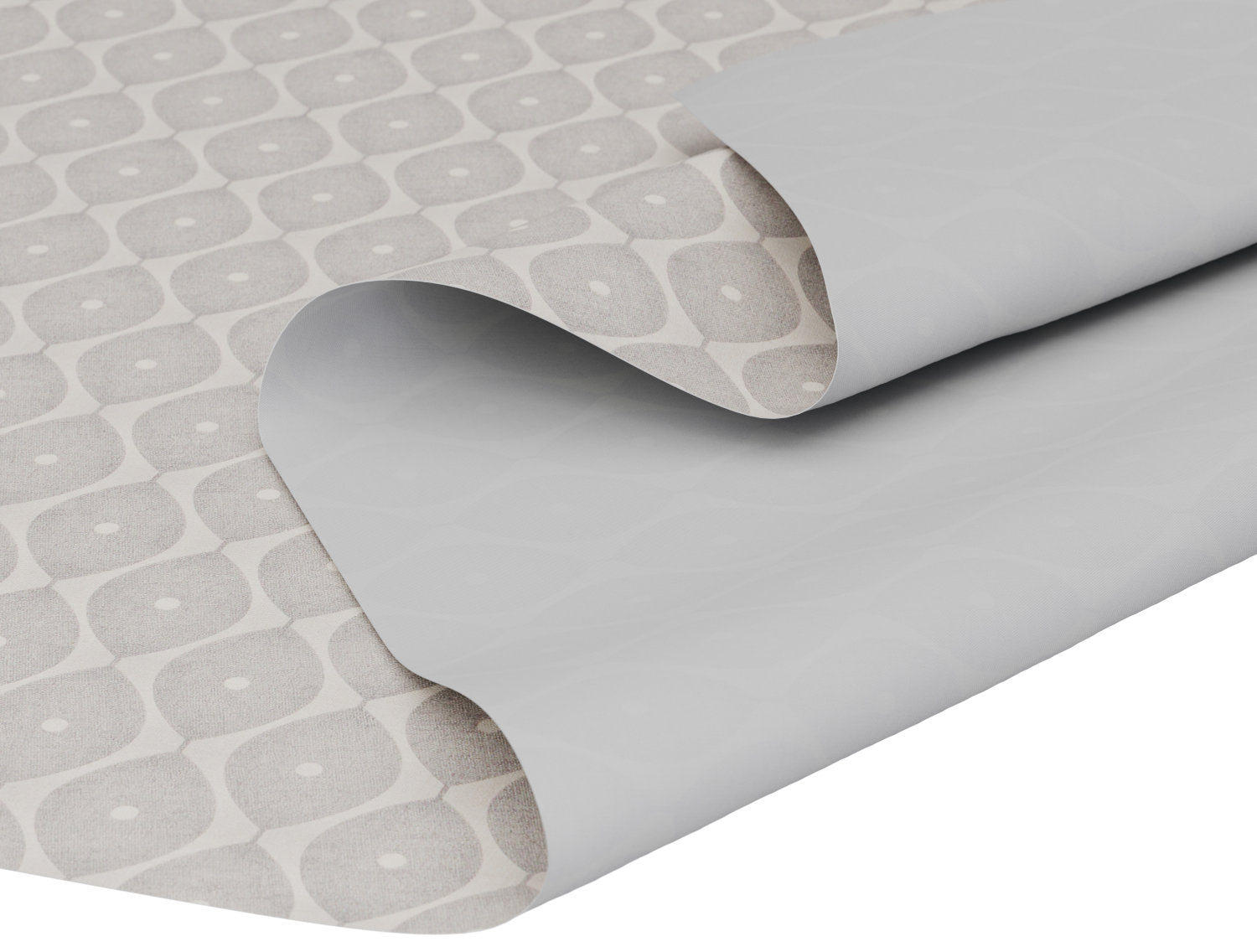 Voksdug i jordfarvet med grafisk mønster - tilpasses i ønskede mål og leveres rullet på rør