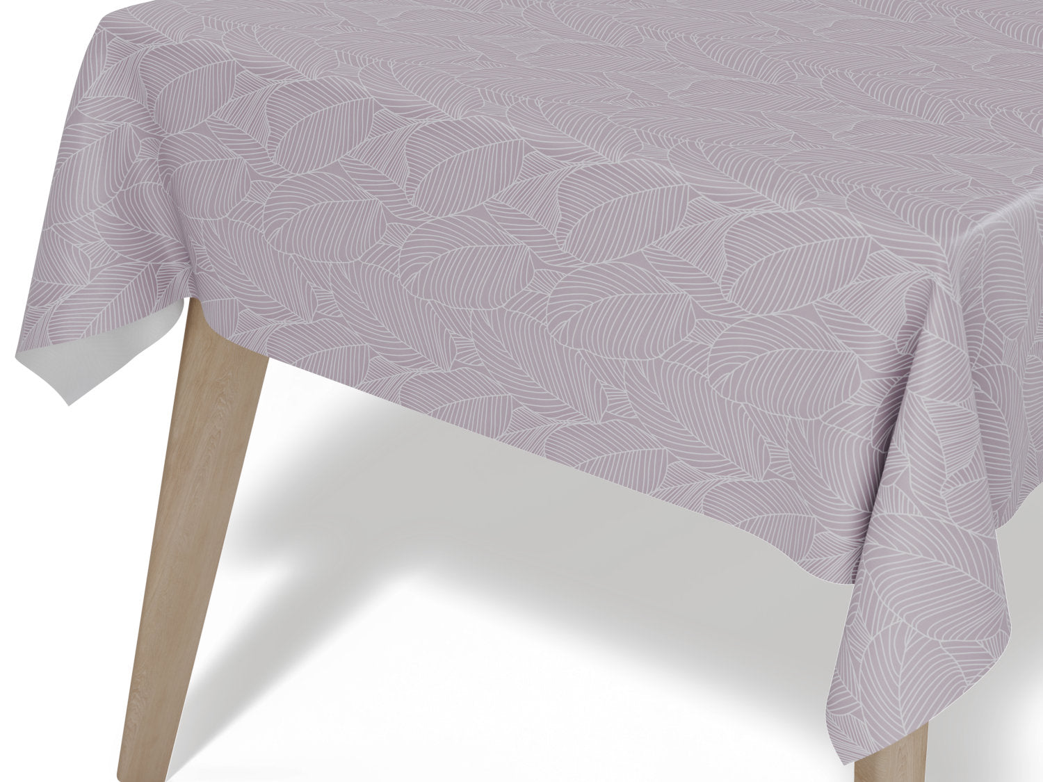 Voksdug i grå med bladmønster - tilpasses i ønskede mål og leveres rullet på rør