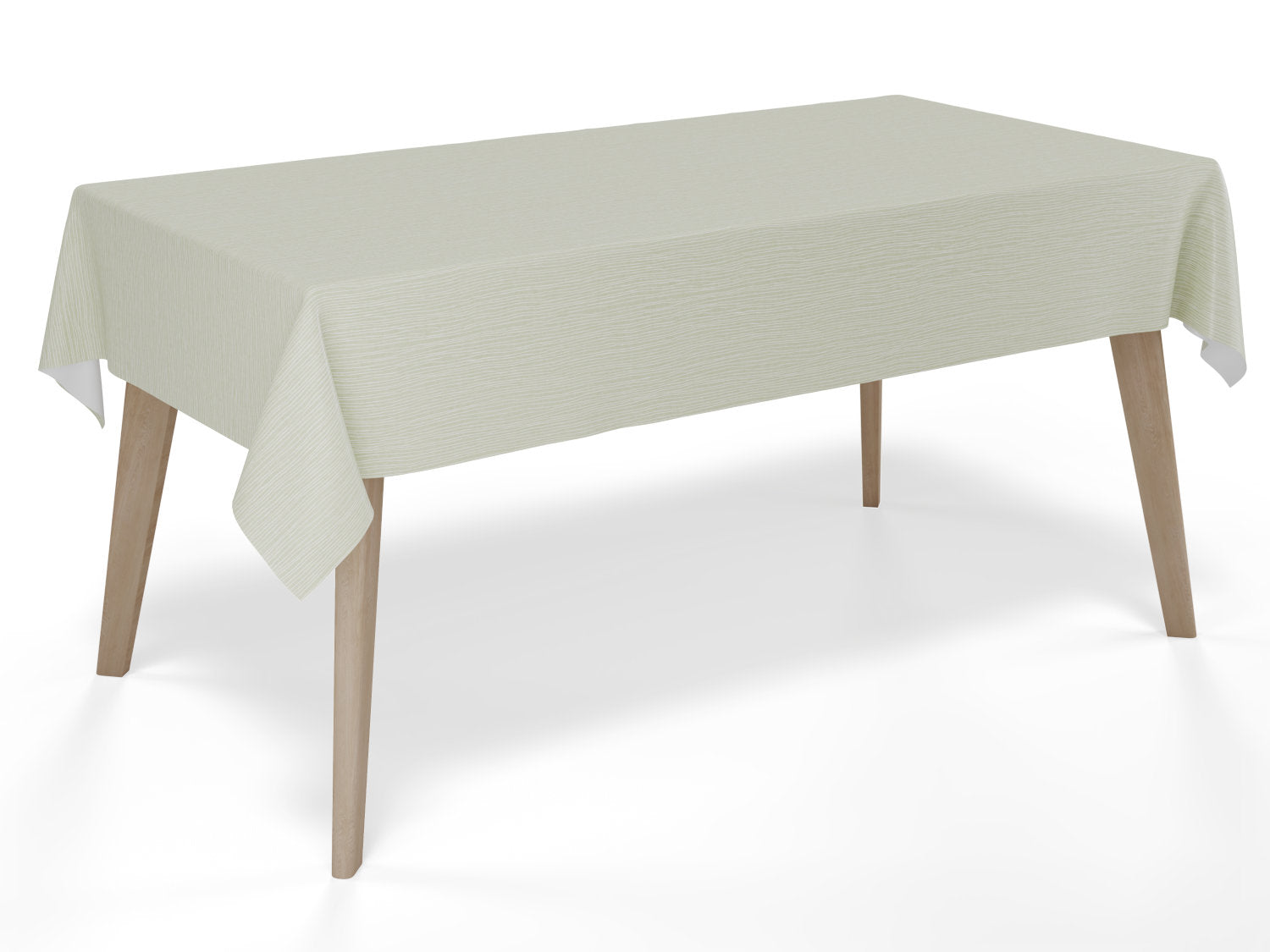 Voksdug i støvet grøn med diskret stribet mønster - tilpasses i ønskede mål og leveres rullet på rør