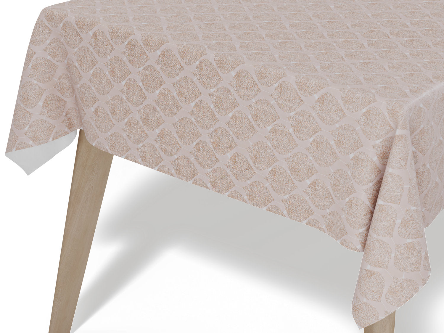 Voksdug i sandfarvet med organisk mønster - tilpasses i ønskede mål og leveres rullet på rør