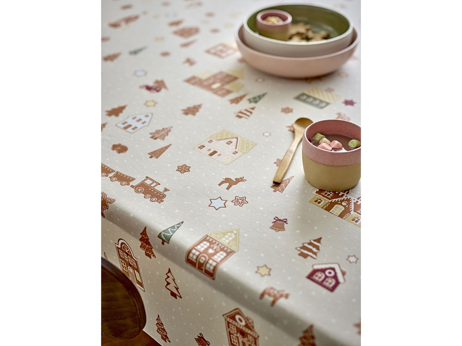 Södahl Gingerbread vandafvisende akryldug i natur med antislip - tilpasses i ønskede mål og leveres rullet på rør