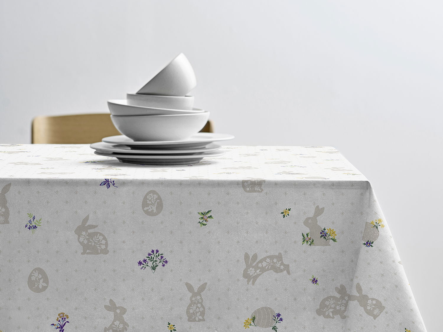 Södahl Easter Blossom vandafvisende akryldug med påskemotiv med antislip - tilpasses i ønskede mål og leveres rullet på rør