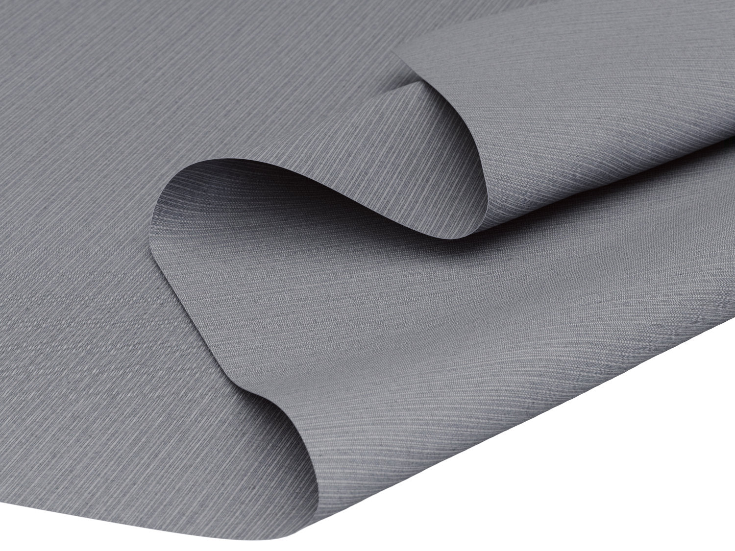 Vandafvisende akryldug i kold grå nuance med rolig struktur – tilpasses i ønskede mål og leveres rullet på rør