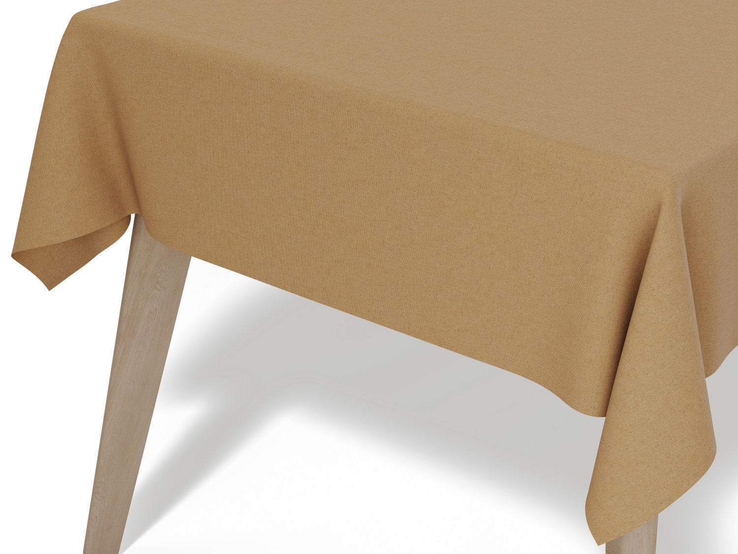 Vandafvisende akryldug i beige hørlook – tilpasses i ønskede mål og leveres rullet på rør