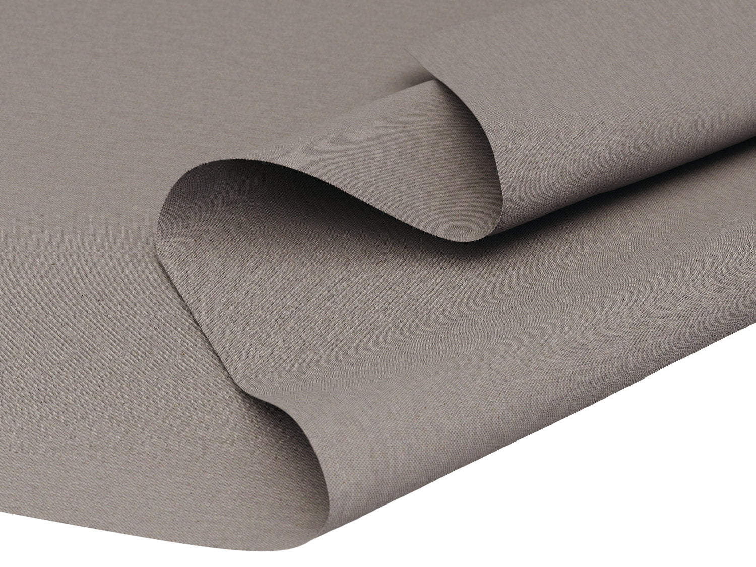 Vandafvisende akryldug i mørk grå-brun hørlook – tilpasses i ønskede mål og leveres rullet på rør