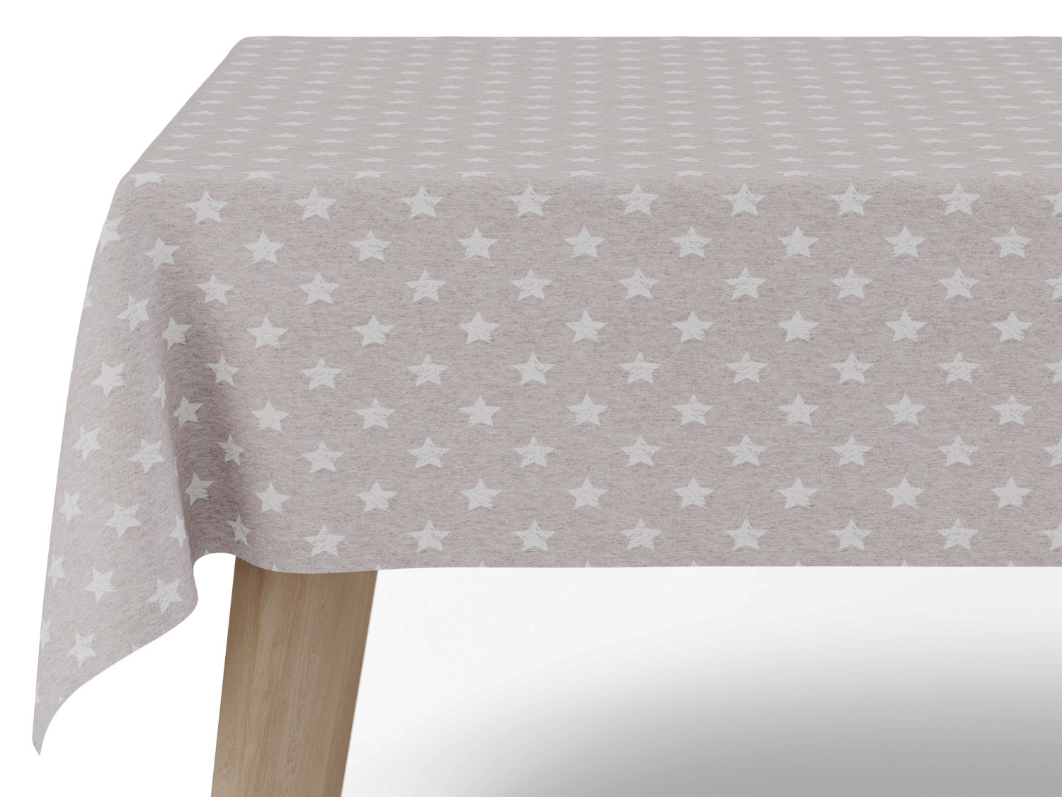 Vandafvisende akryldug med gråt stjernemønster – tilpasses i ønskede mål og leveres rullet på rør