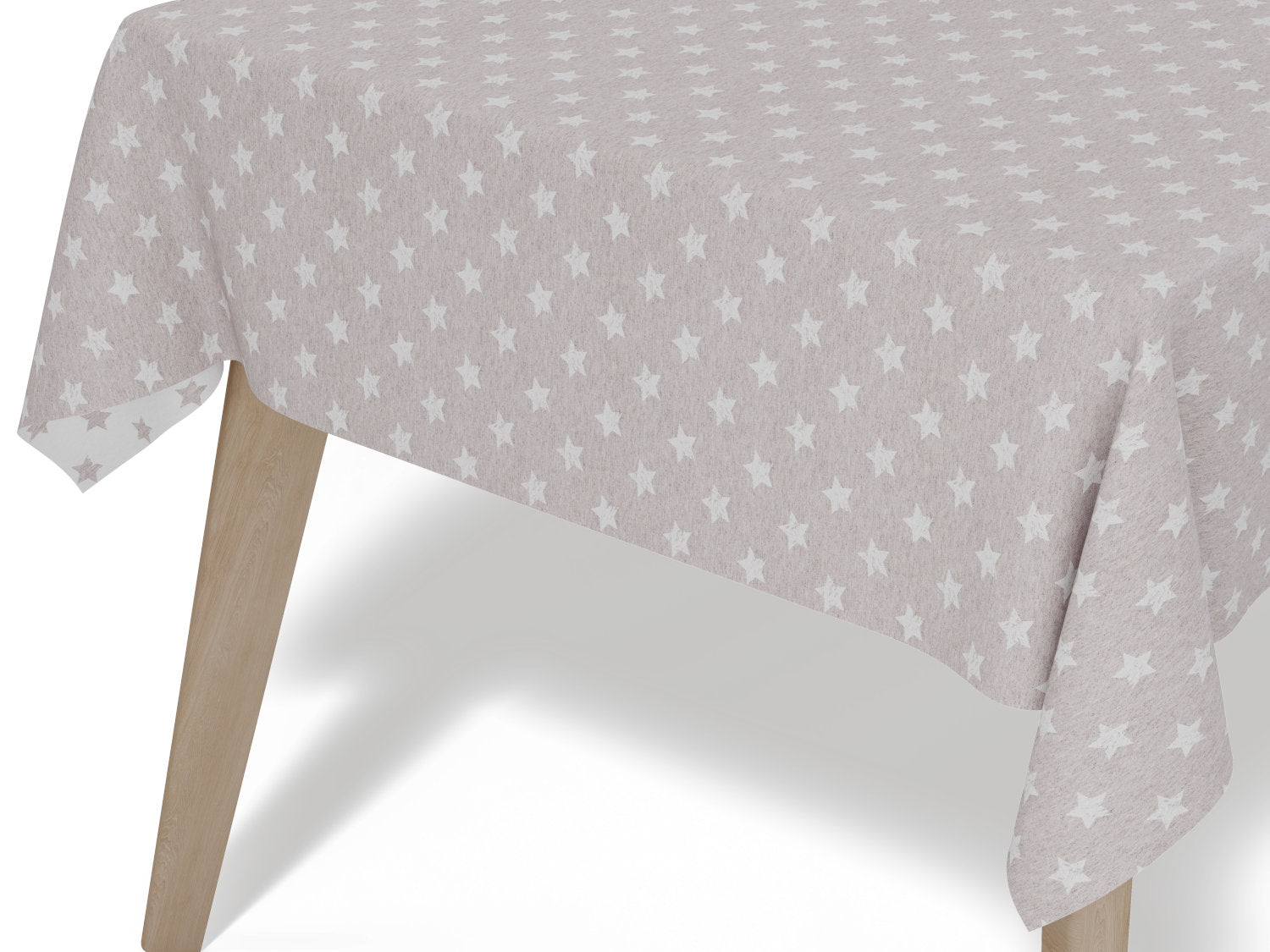 Vandafvisende akryldug med gråt stjernemønster – tilpasses i ønskede mål og leveres rullet på rør