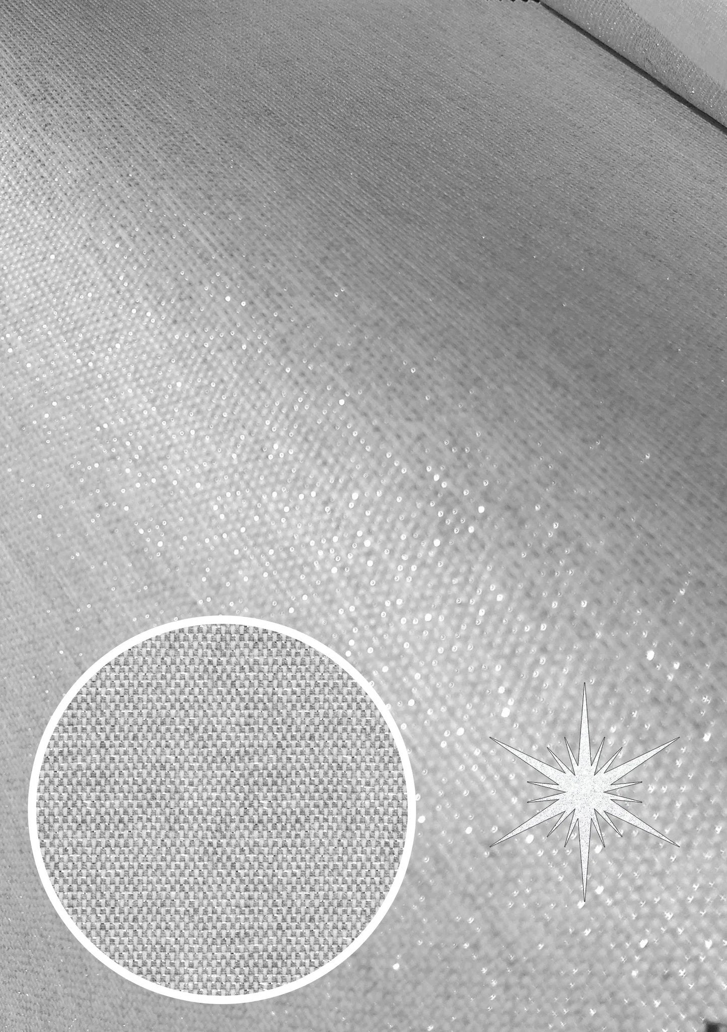 Vandafvisende akryldug i sølvgrå nuance med diskret sølvtåd i vævningen – tilpasses i ønskede mål og leveres rullet på rør