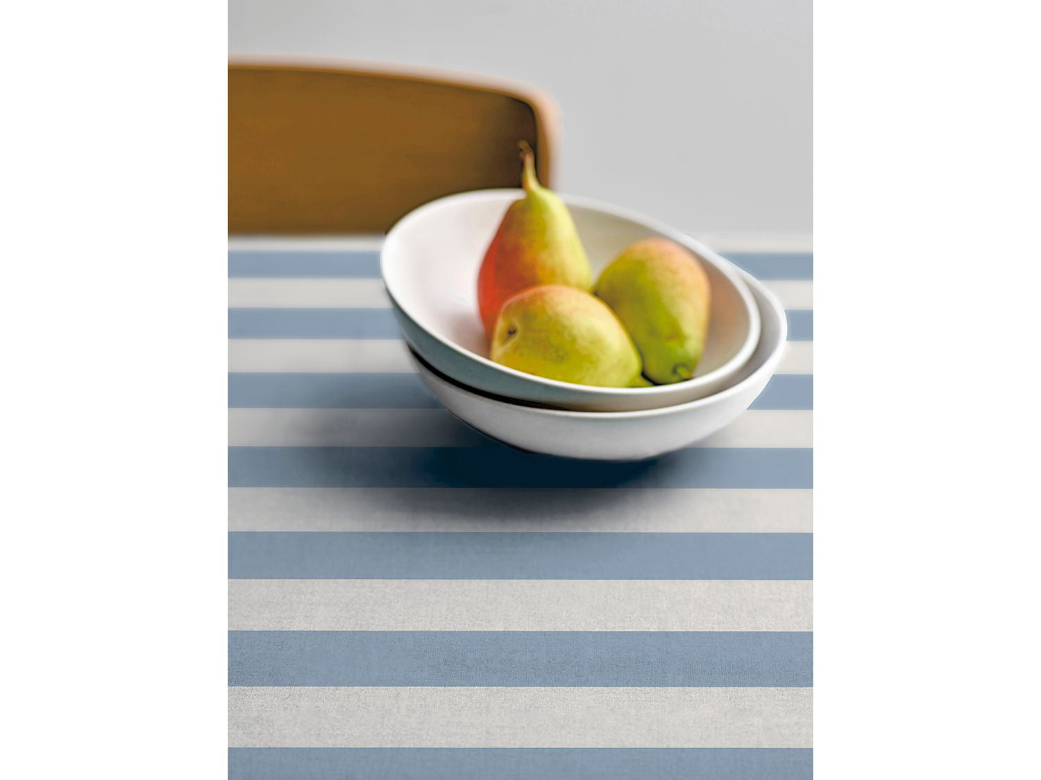 Södahl Parallel vandafafvisende akryldug i linen blue med antislip - tilpasses i ønskede mål og leveres rullet på rør