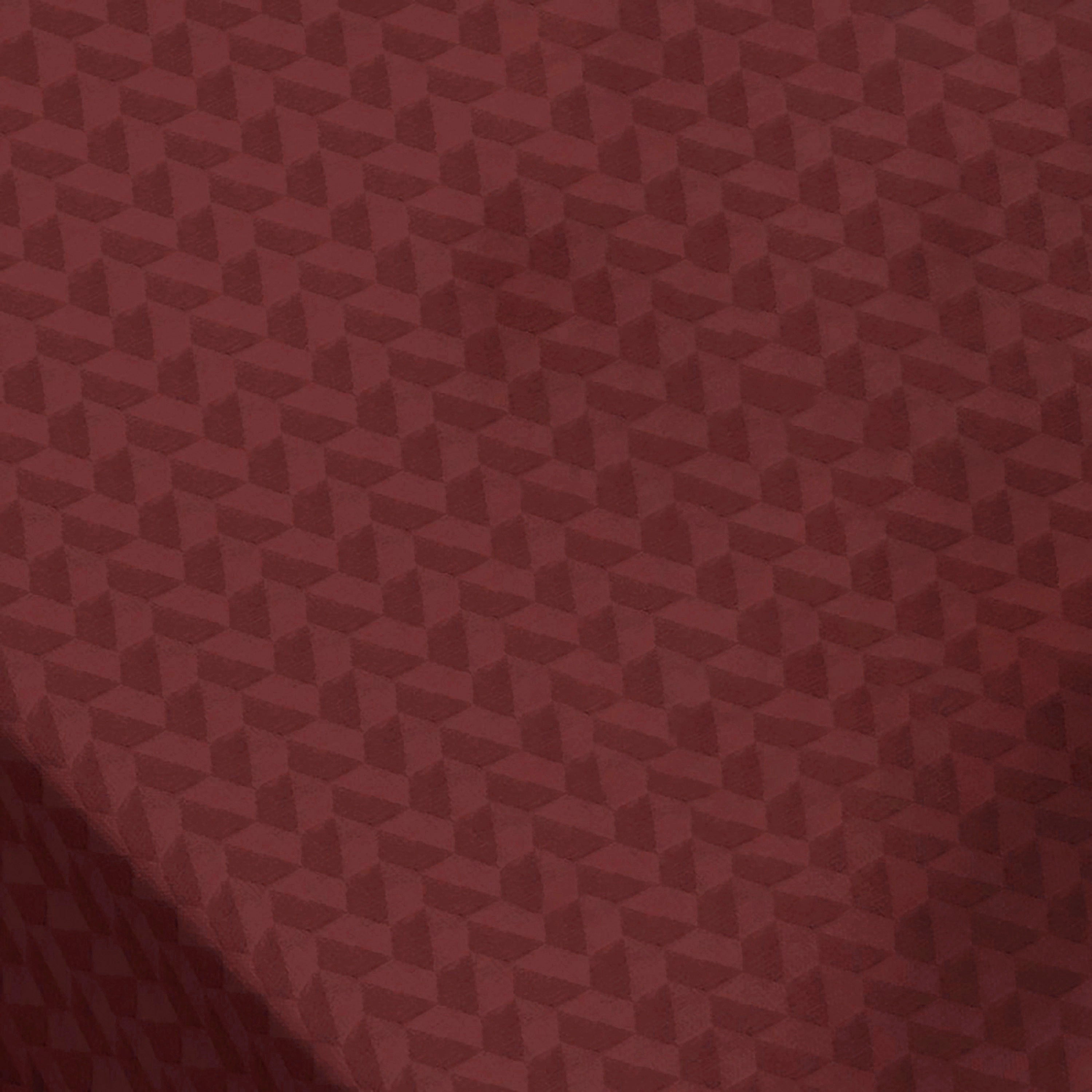 Compliments Oslo vandafvisende dug i vinrød med geometrisk mønster - tilpasses i ønskede mål og leveres rullet på rør