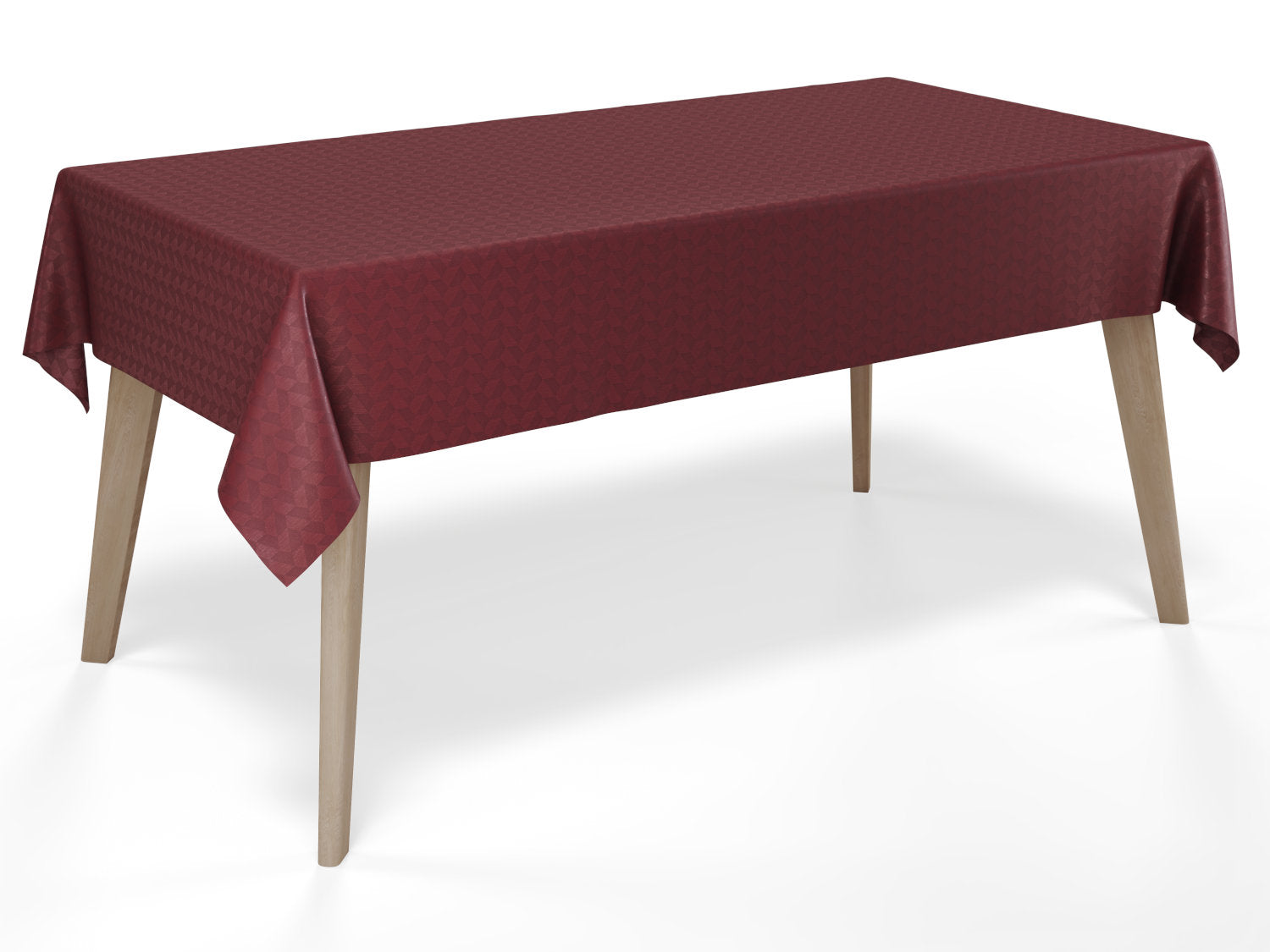 Compliments Oslo vandafvisende dug i vinrød med geometrisk mønster - tilpasses i ønskede mål og leveres rullet på rør