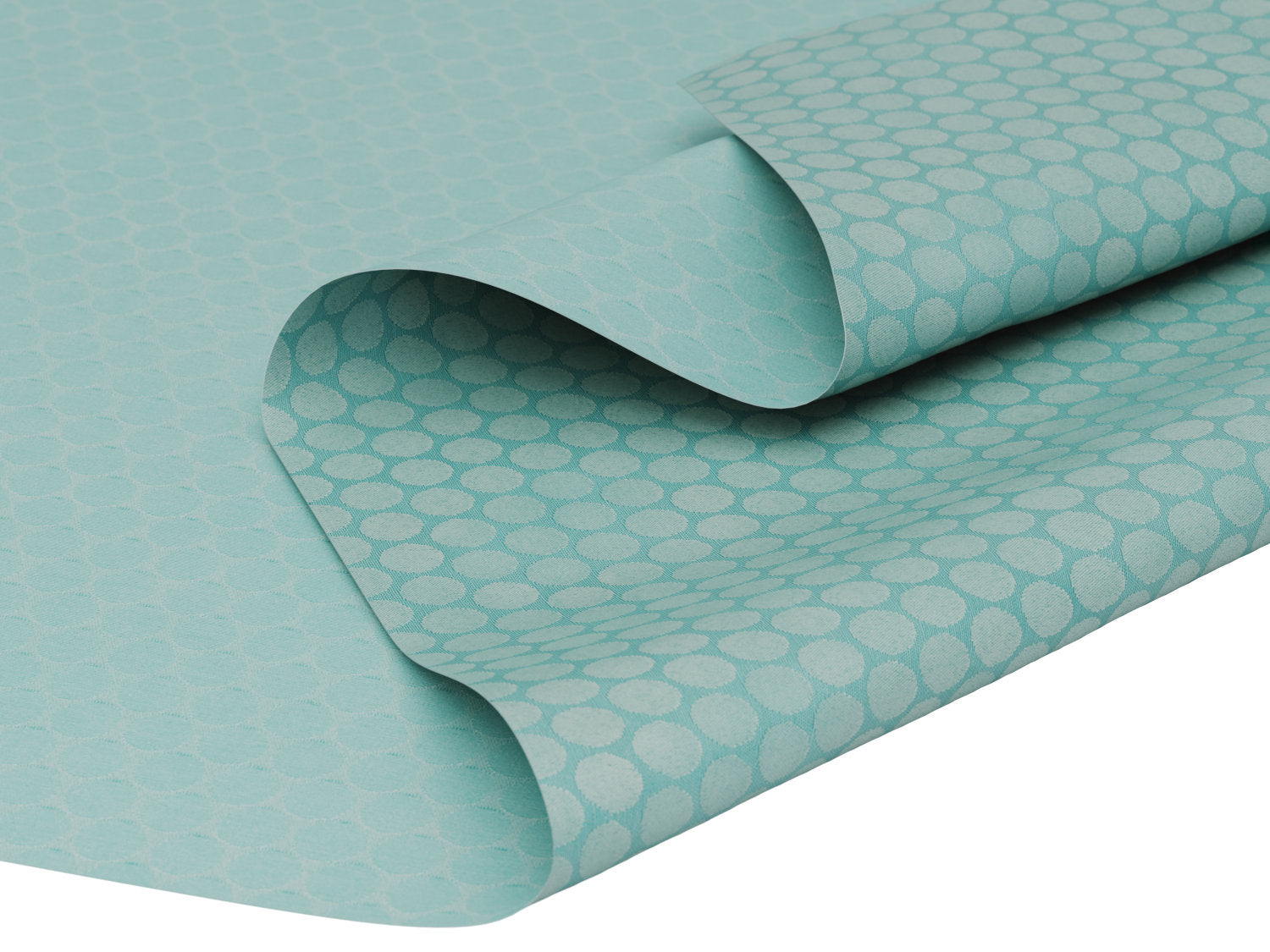 Vandafvisende akryldug med cirkelmønster – lys grøn - tilpasses i ønskede mål og leveres rullet på rør