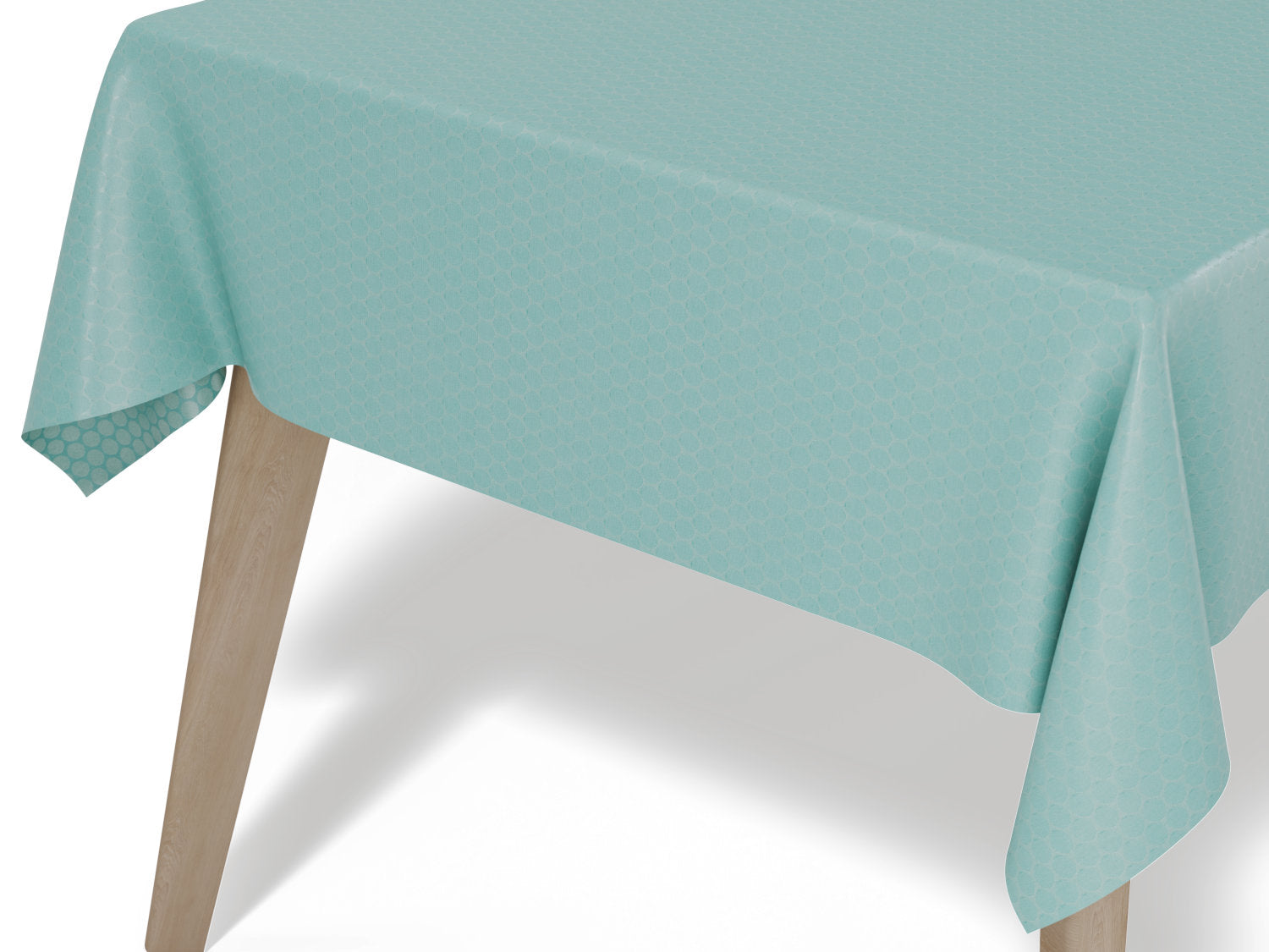 Vandafvisende akryldug med cirkelmønster – lys grøn - tilpasses i ønskede mål og leveres rullet på rør