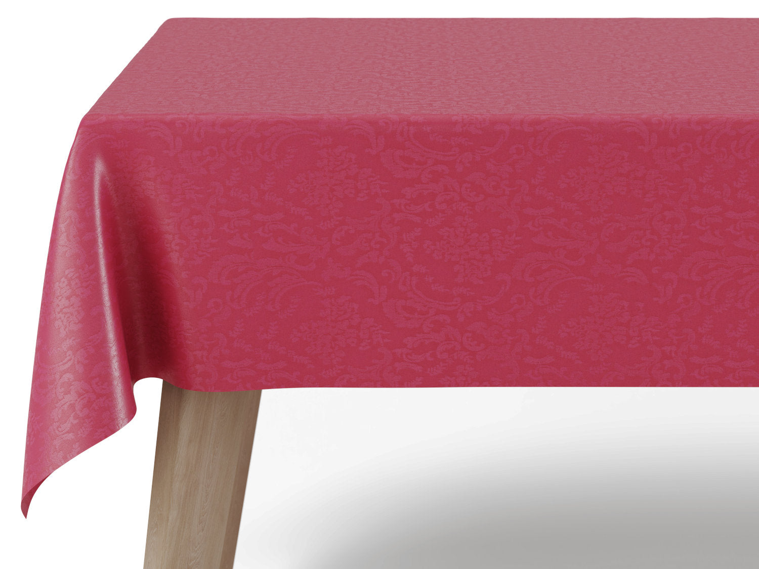 Vandafvisende elegangt akryldug – rød jacquardvævet - tilpasses i ønskede mål og leveres rullet på rør