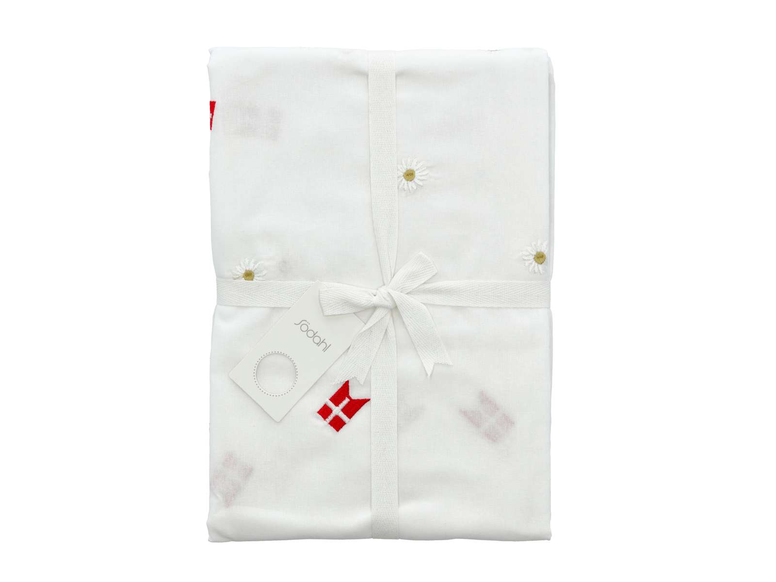 Södahl Birthday Embroidery Dug – 140 × 220 cm (hvid)