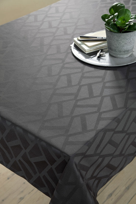 Compliments Ice Damask dug 140 x 220 cm – Antracitgrå