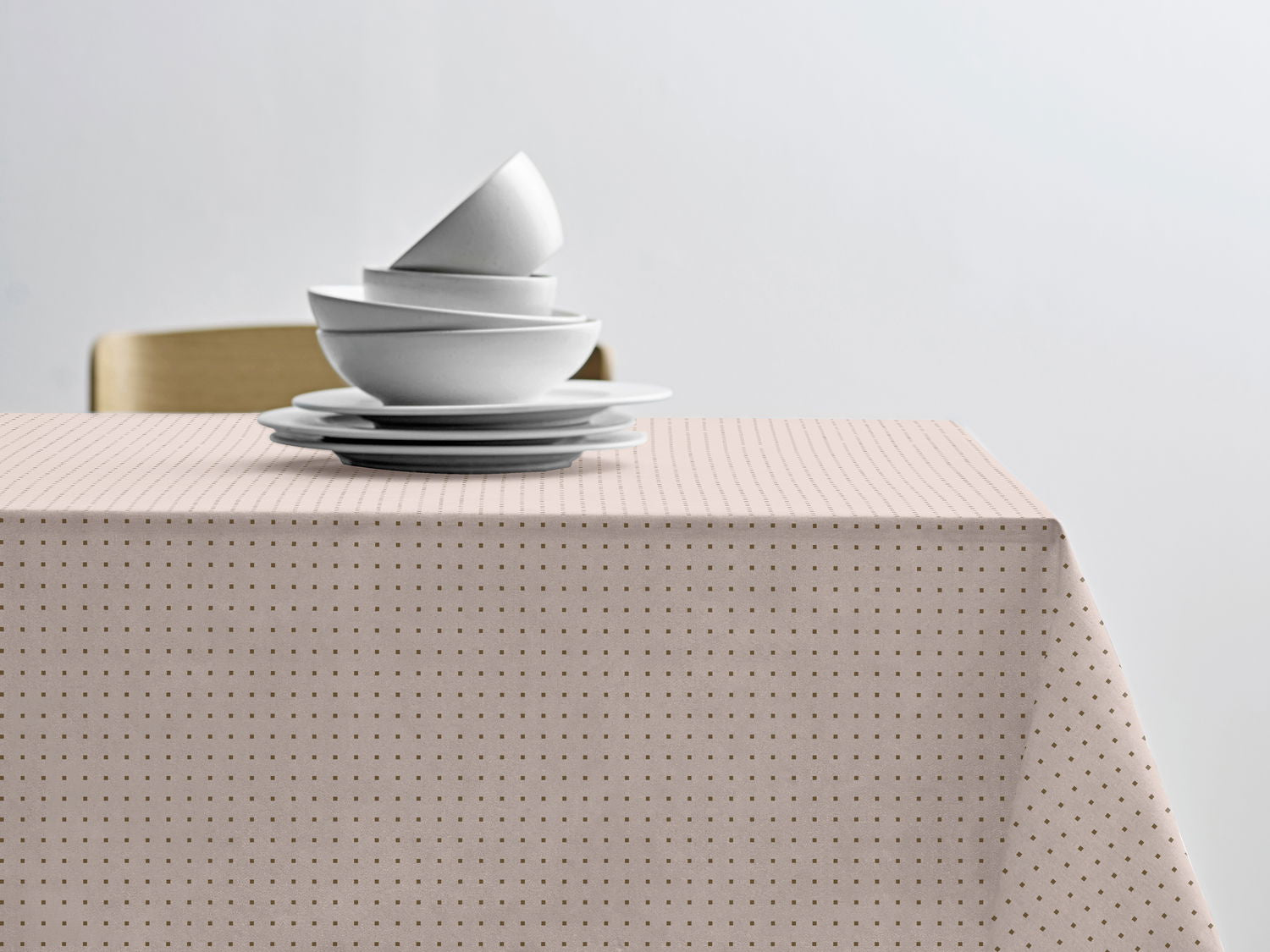 Södahl Petit Rose vandafvisende akryldug i blid rosatone med antislip - bredde 140 cm - tilpasses i ønskede mål og leveres rullet på rør