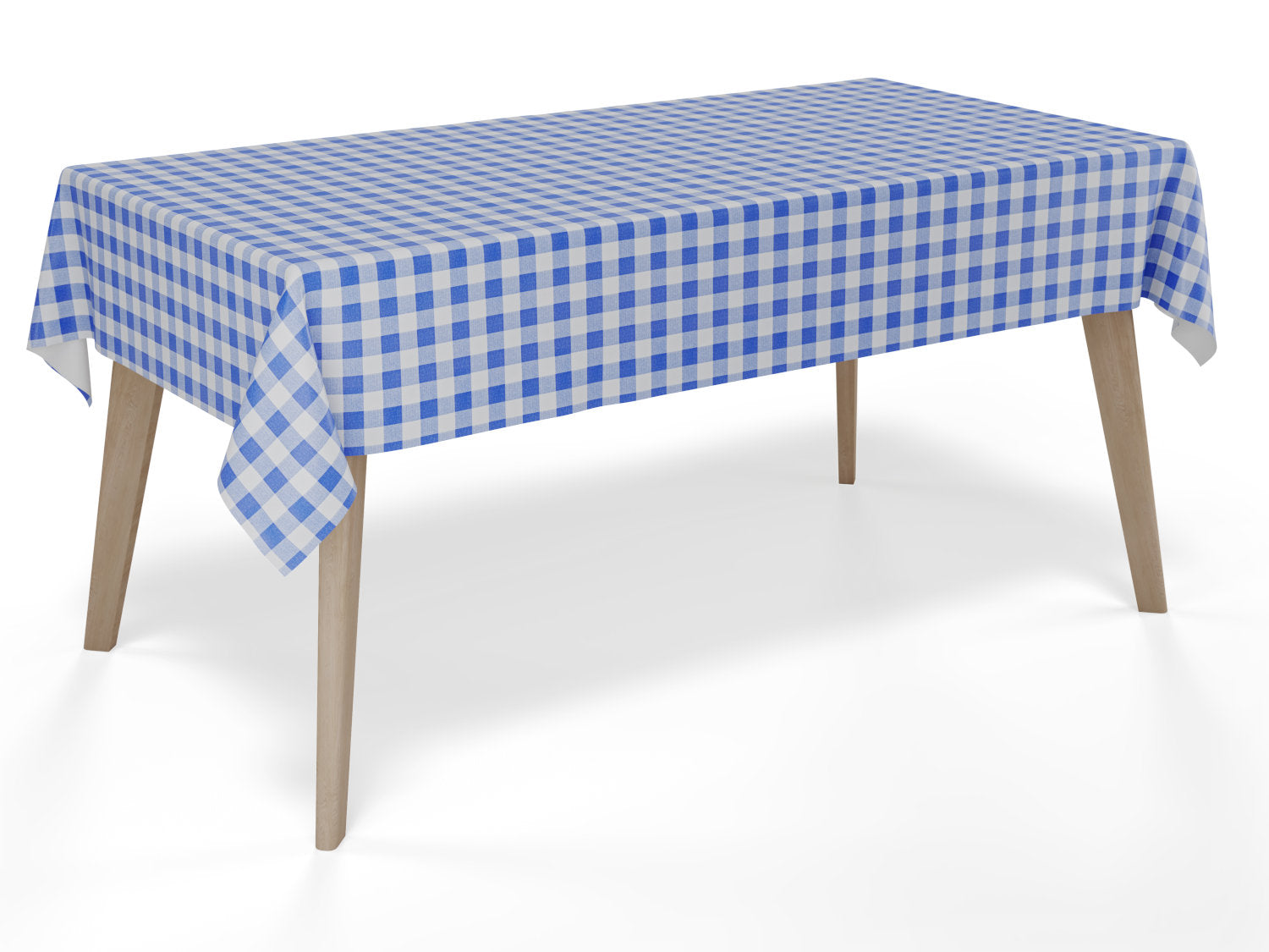 Voksdug i klassisk blå- og hvidternet mønster – tilpasses i ønskede mål og leveres rullet på rør