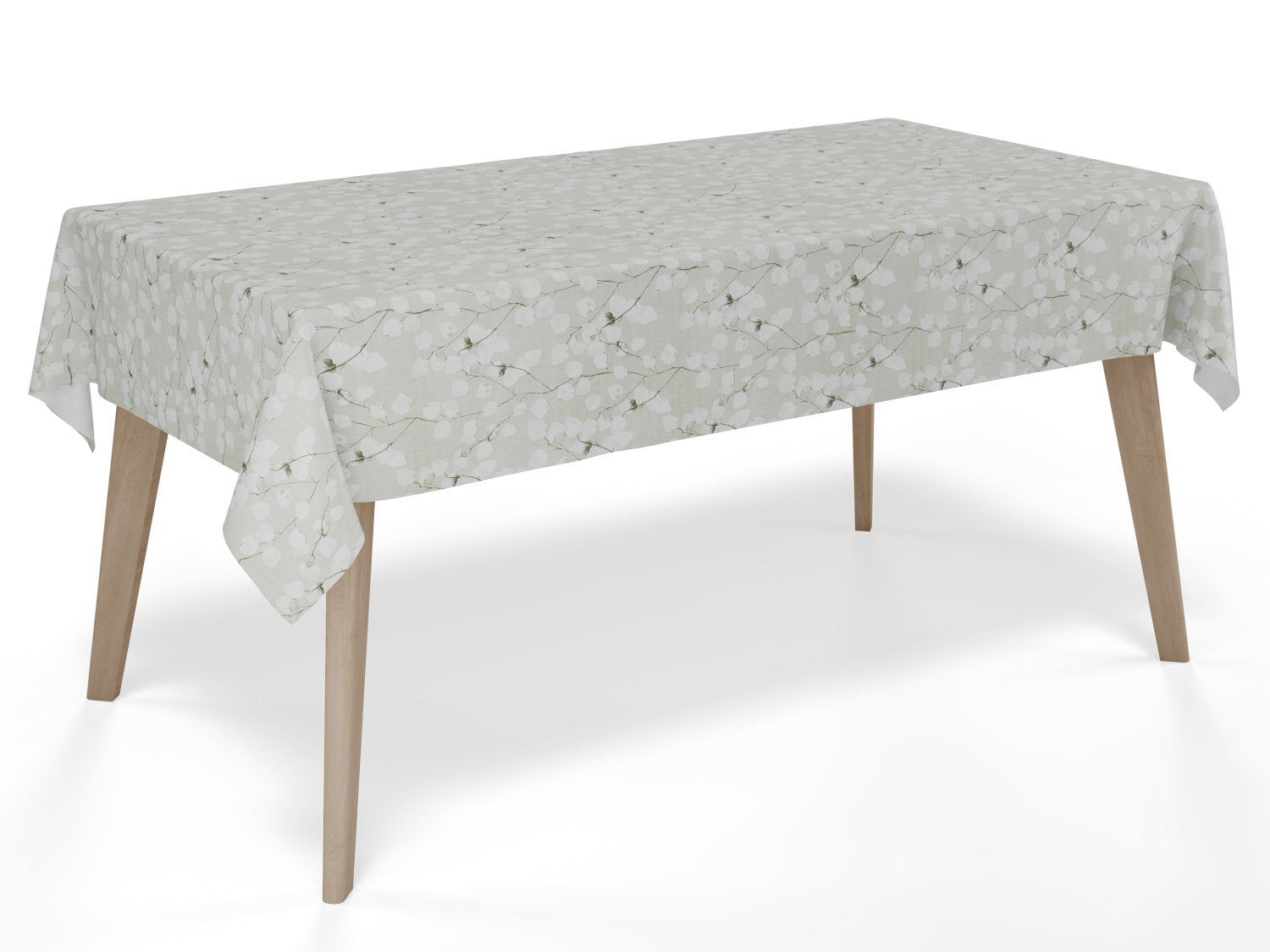 Grøn voksdug med bladmotiv  – tilpasses i ønskede mål og leveres rullet på rør