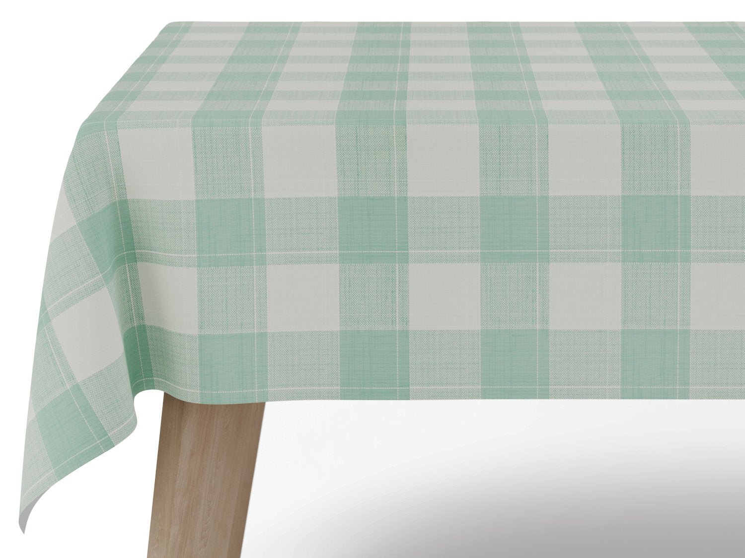 Voksdug i grøn med klassiske hvide tern - tilpasses i ønskede mål og leveres rullet på rør