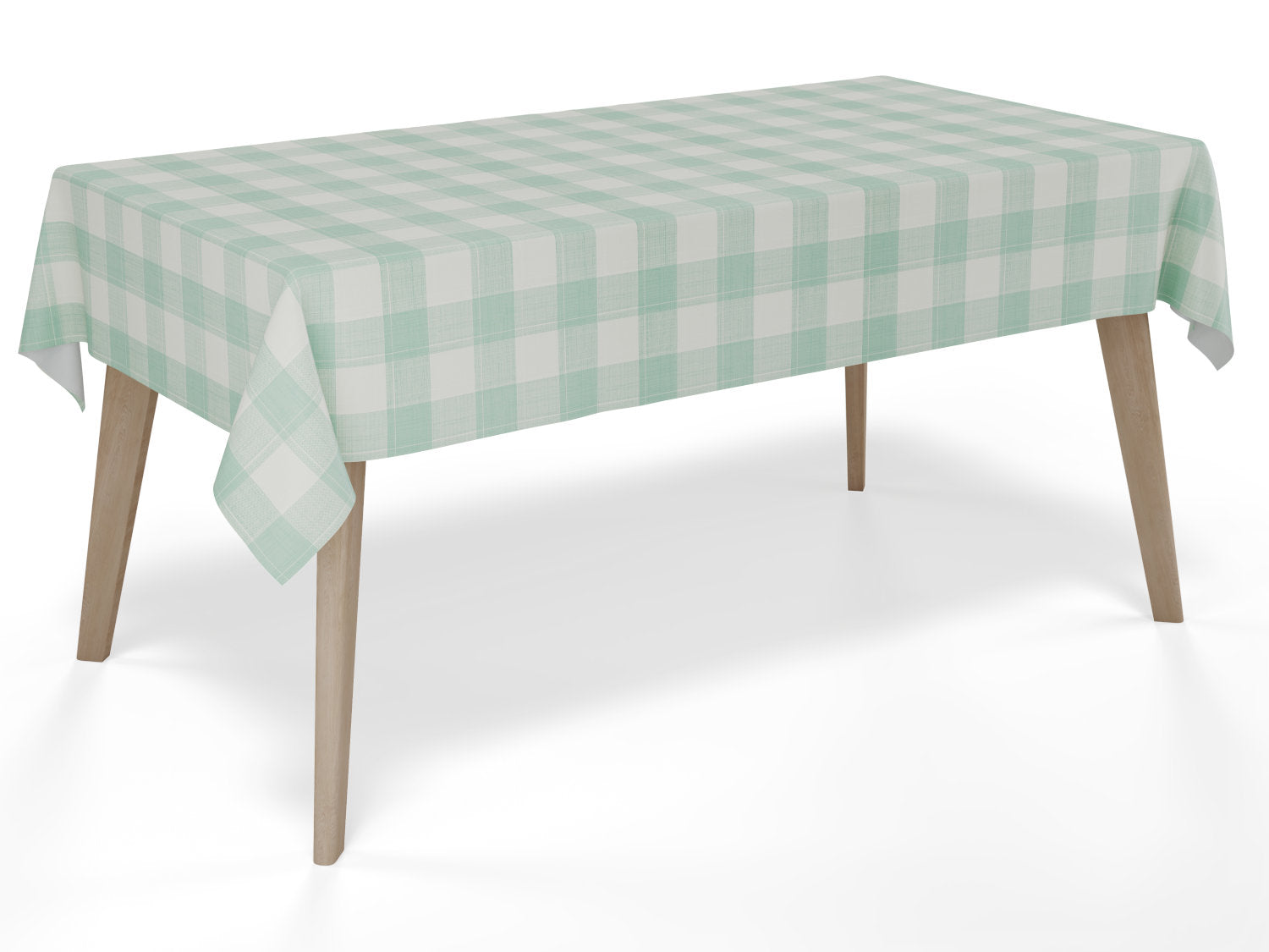 Voksdug i grøn med klassiske hvide tern - tilpasses i ønskede mål og leveres rullet på rør