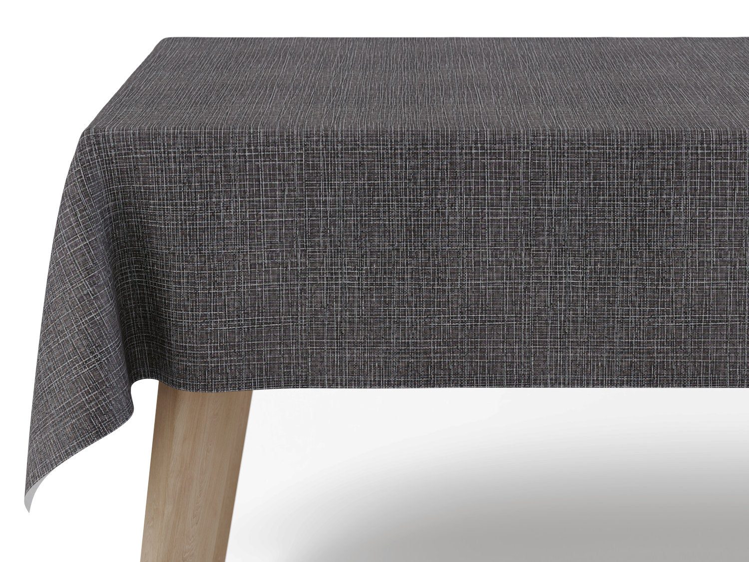 Voksdug i antracitgrå med vævet mønster - tilpasses i ønskede mål og leveres rullet på rør