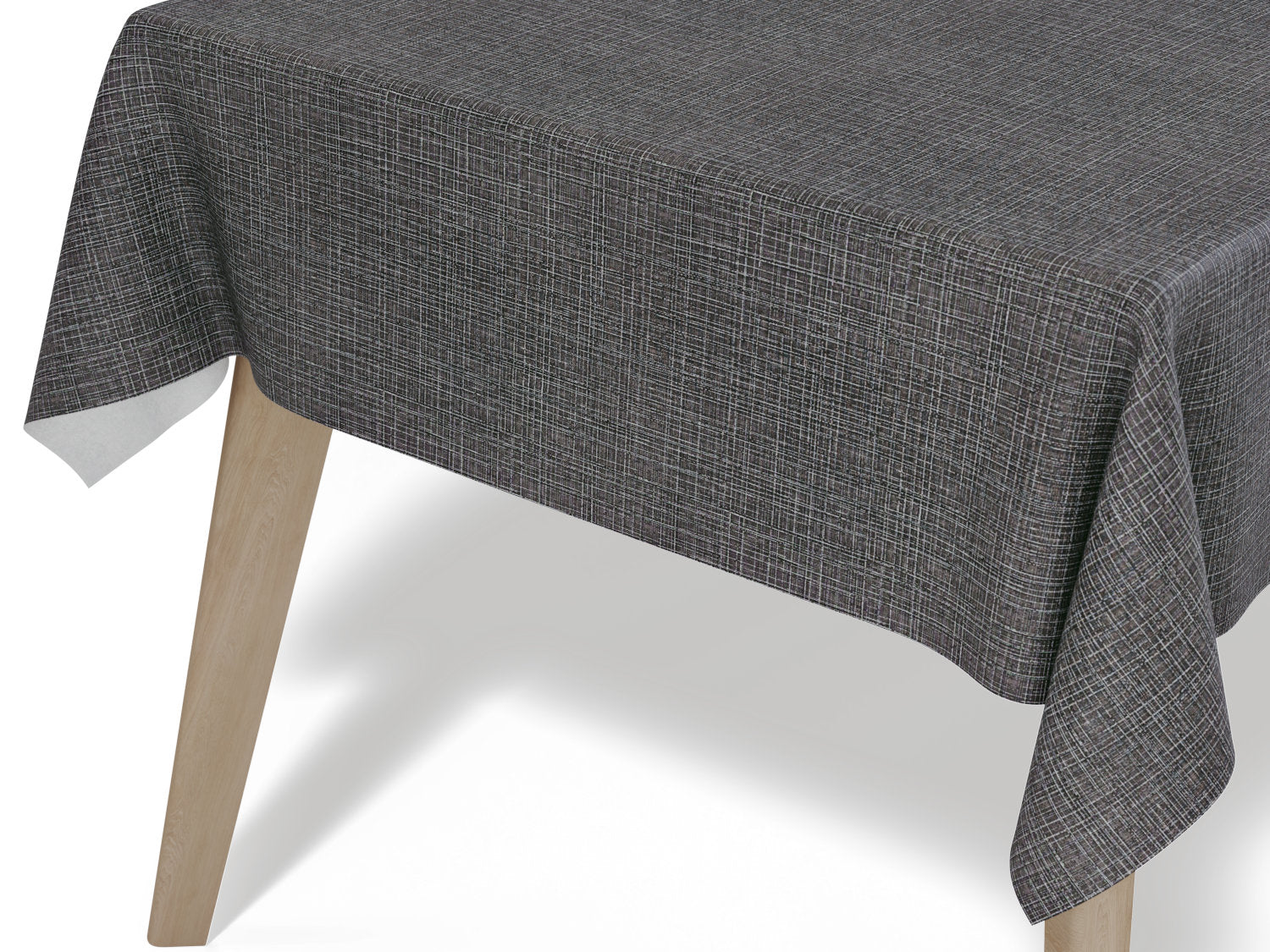 Voksdug i antracitgrå med vævet mønster - tilpasses i ønskede mål og leveres rullet på rør