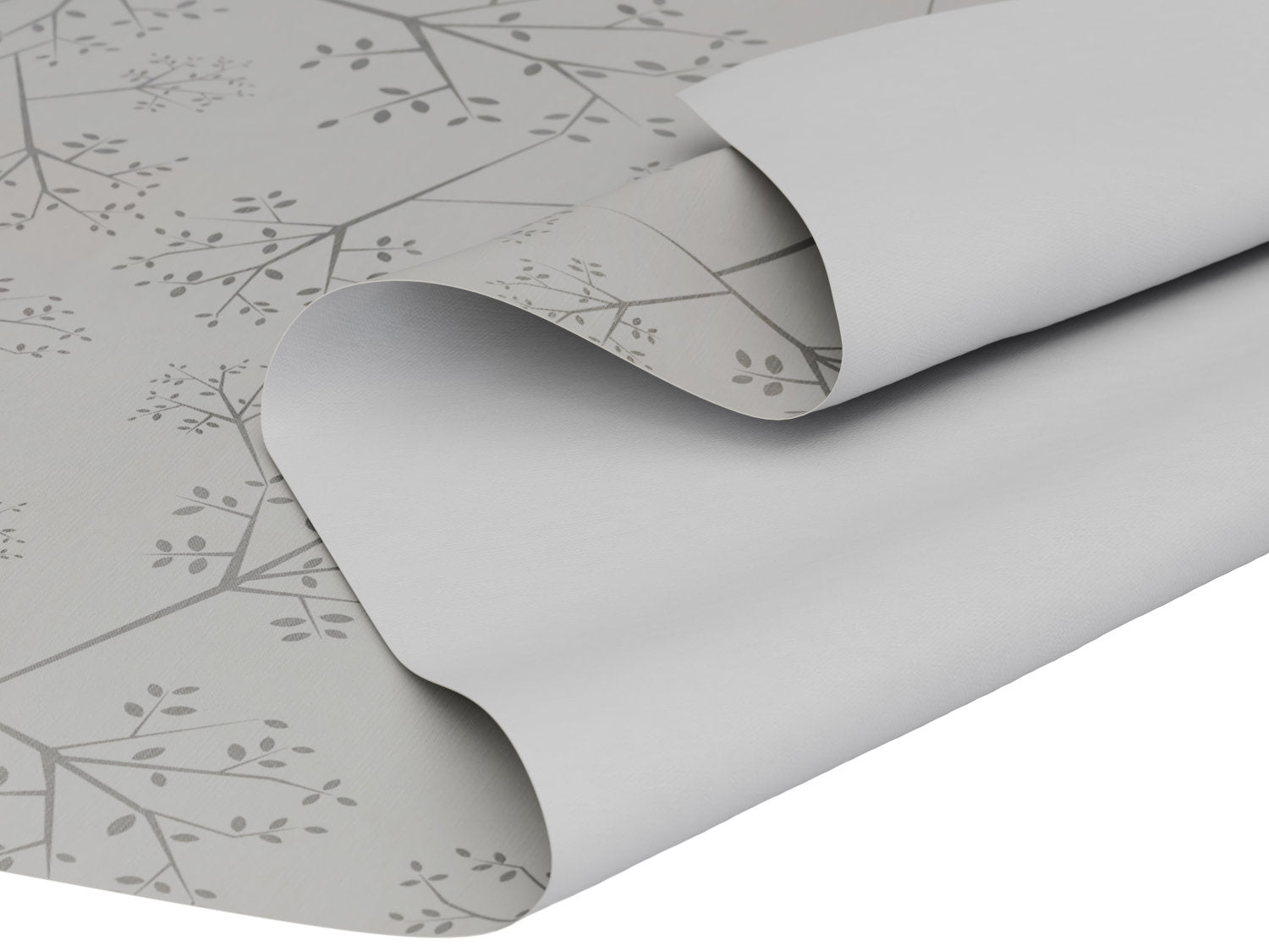 Voksdug i lys beige med fine grene - tilpasses i ønskede mål og leveres rullet på rør