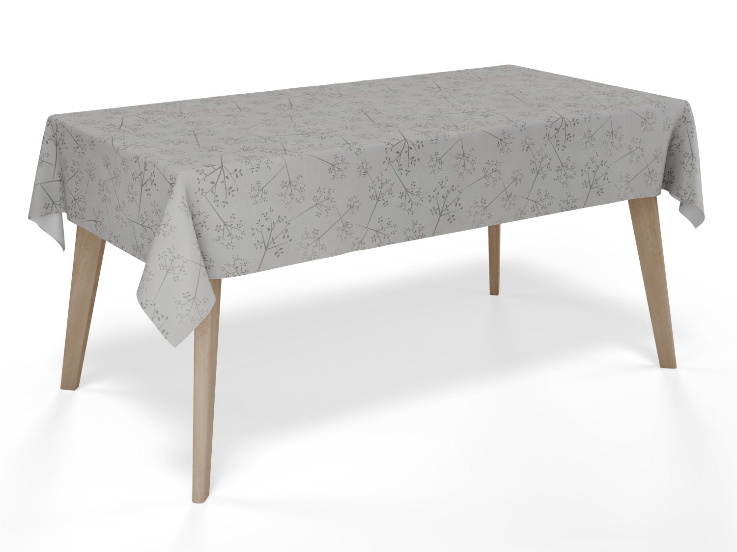 Voksdug i lys beige med fine grene - tilpasses i ønskede mål og leveres rullet på rør