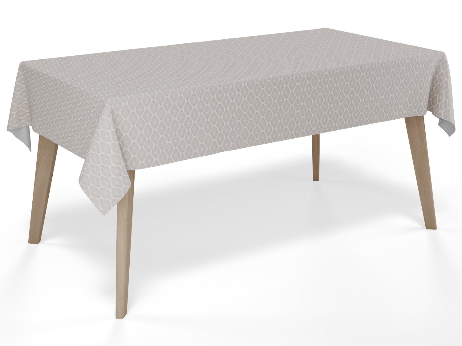 Voksdug i jordfarvet med grafisk mønster - tilpasses i ønskede mål og leveres rullet på rør