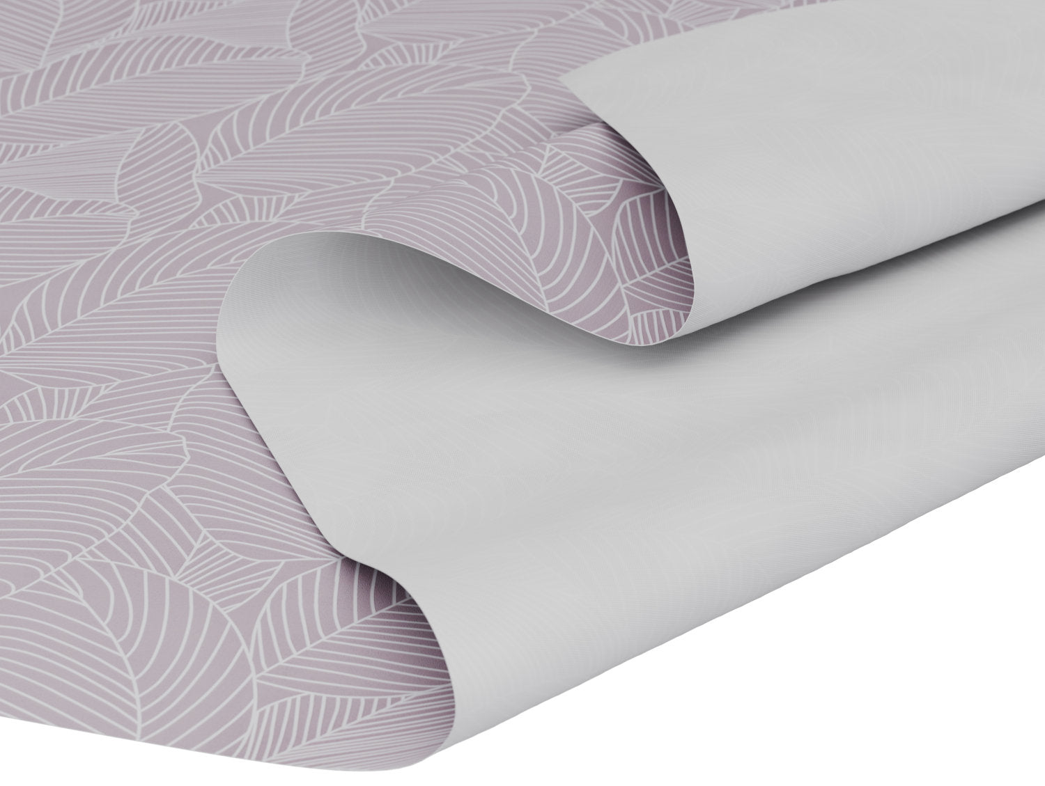 Voksdug i grå med bladmønster - tilpasses i ønskede mål og leveres rullet på rør