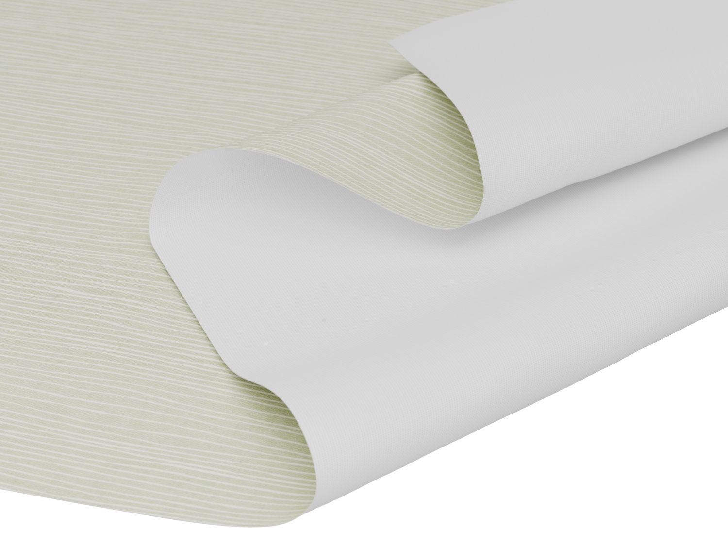 Voksdug i støvet grøn med diskret stribet mønster - tilpasses i ønskede mål og leveres rullet på rør