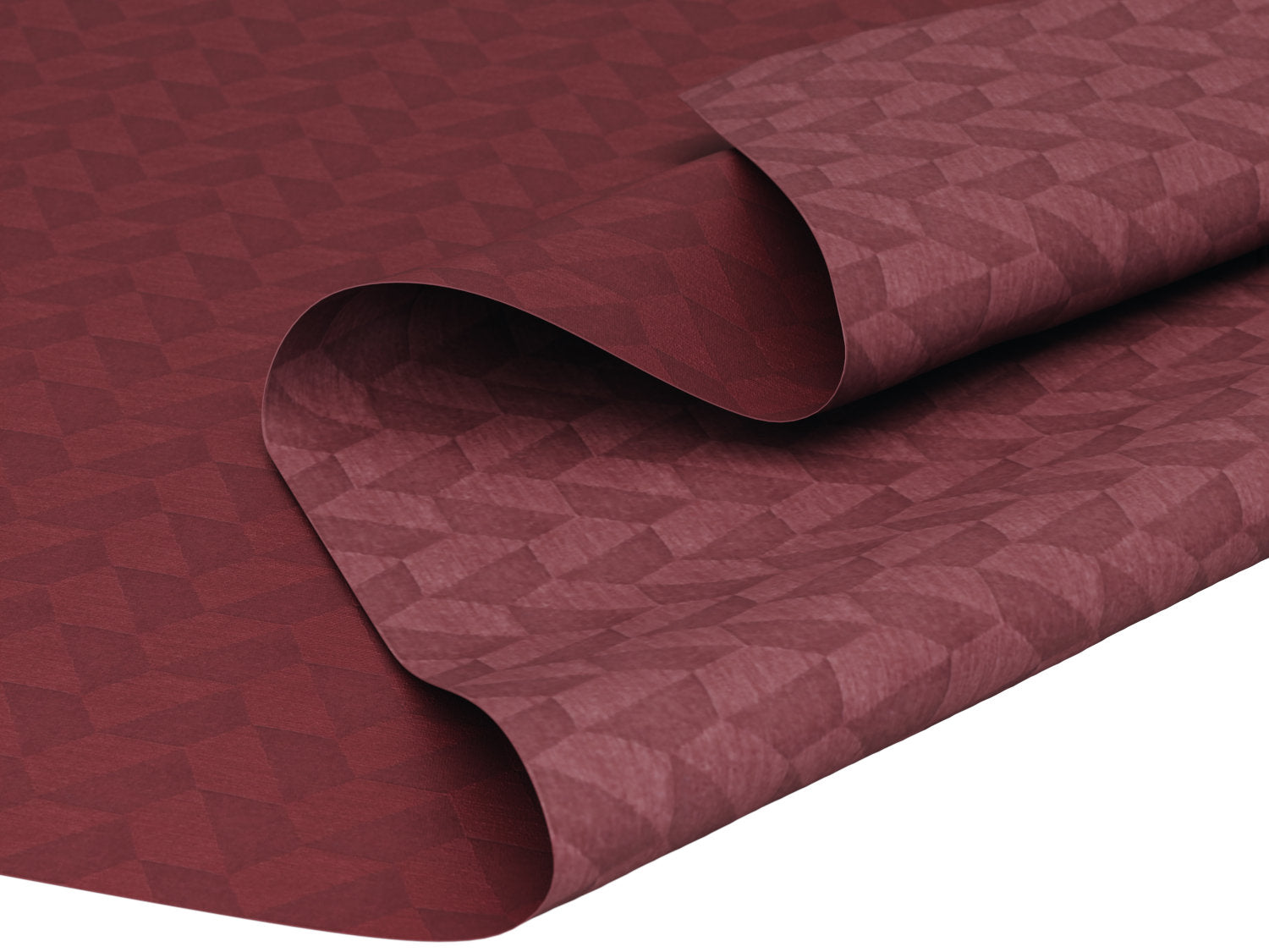 Compliments Oslo vandafvisende dug i vinrød med geometrisk mønster - tilpasses i ønskede mål og leveres rullet på rør