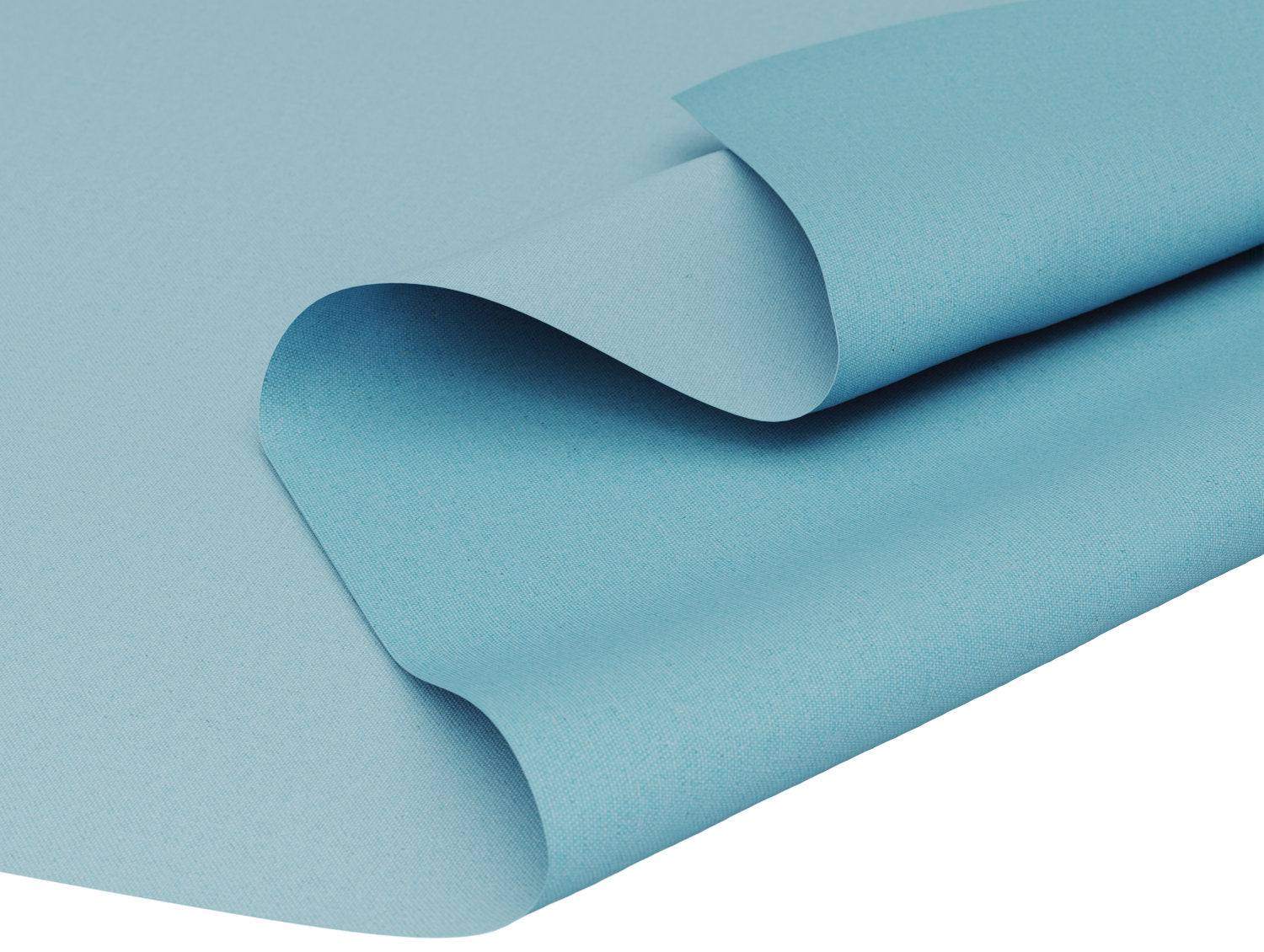 Vandafvisende akryldug i ekstra bred – ensfarvet azurblå –  tilpasses i ønskede mål og leveres rullet på rør