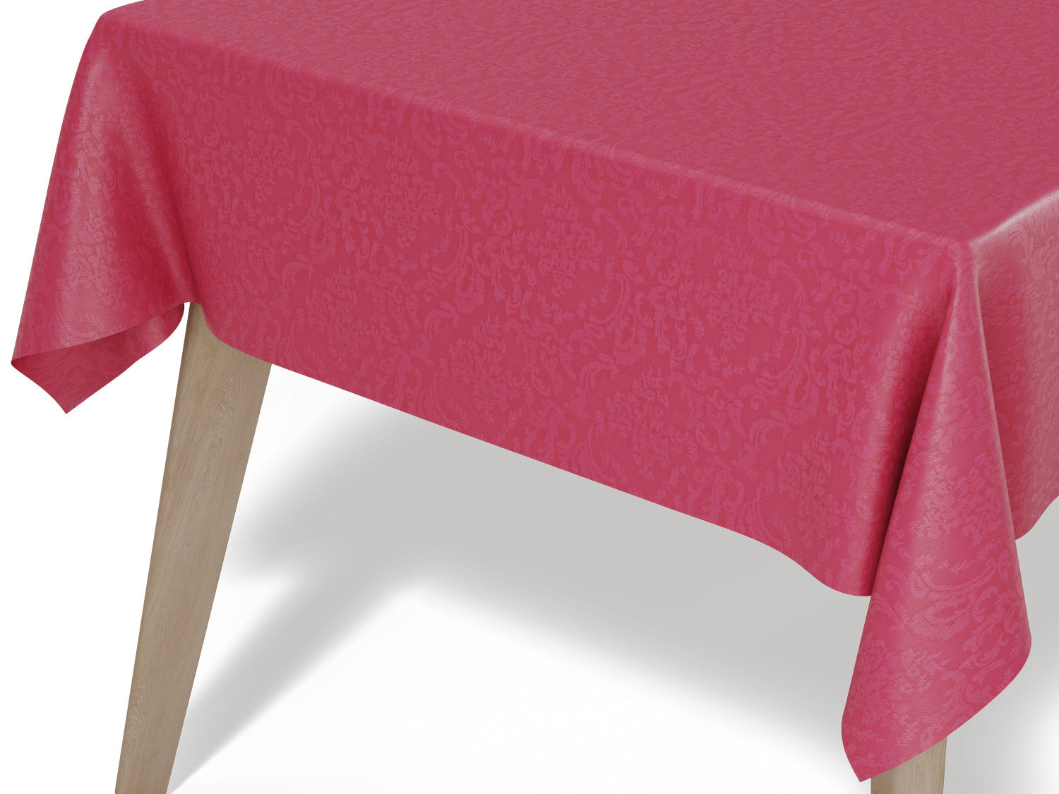 Vandafvisende elegangt akryldug – rød jacquardvævet - tilpasses i ønskede mål og leveres rullet på rør