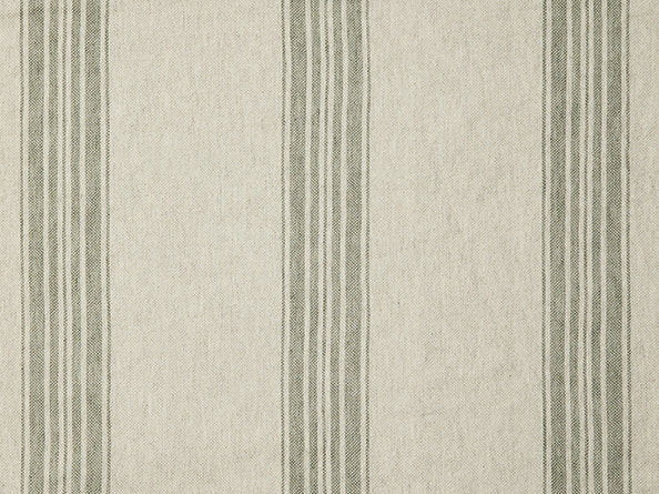 Arles hør-/bomuldsdug – Hørfarvet med grønne striber (150 × 300 cm)