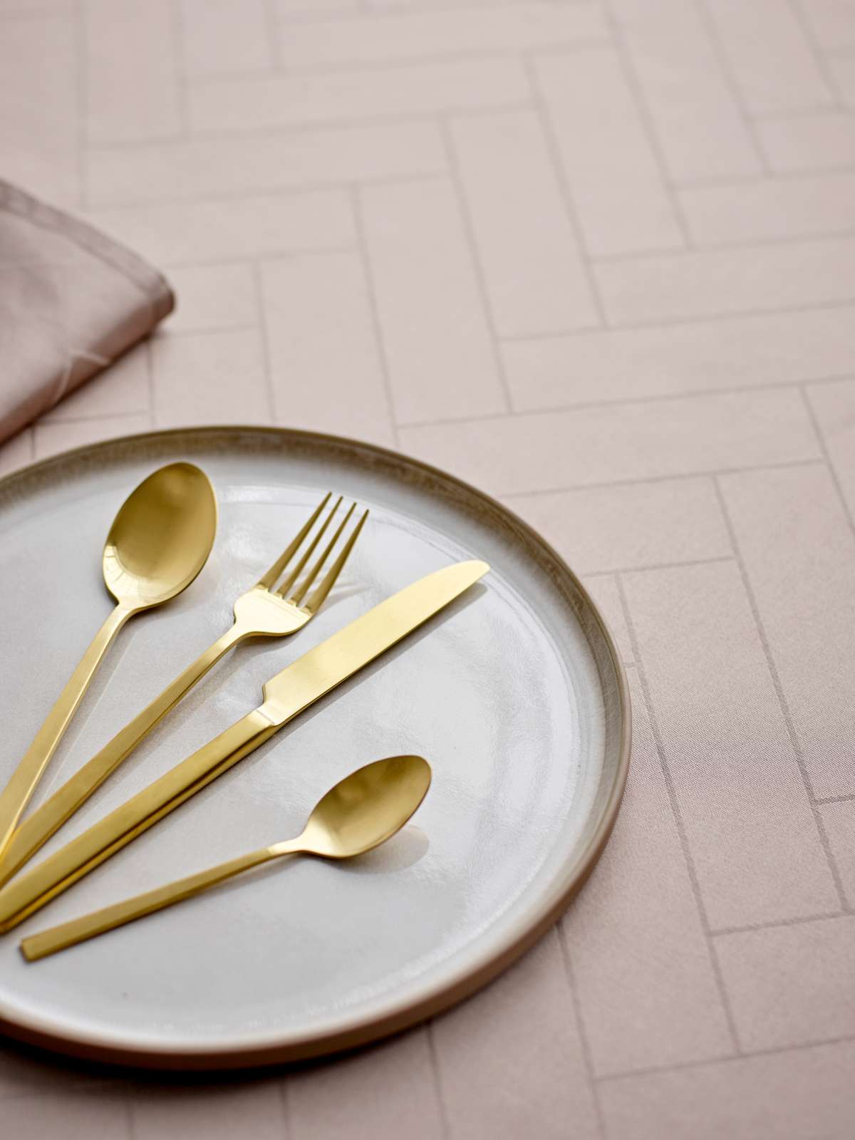 Södahl Tiles Damask Stofserviet  – Jordfarvet (taupe)